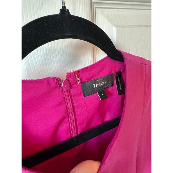 *SOLD* Theory Pink Y2K Sleeveless Classic Sheath WoolStretch Dress Size 4 - Picture 2 of 5